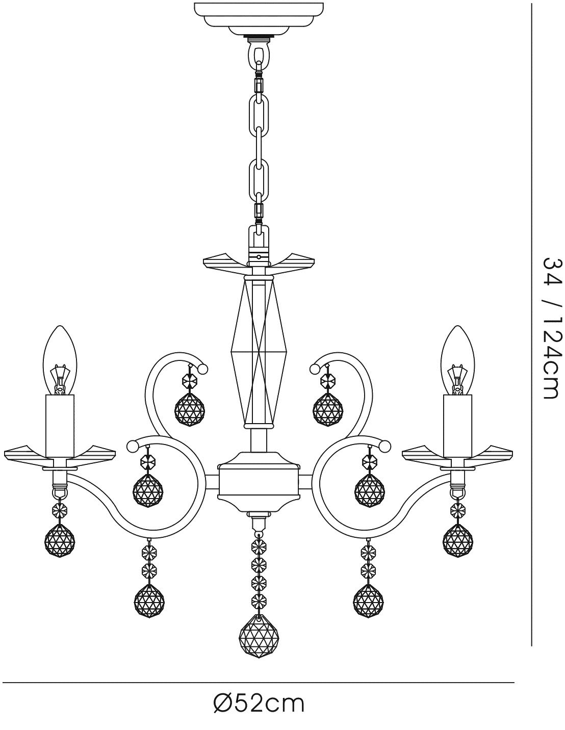 IL30224  Zinta Crystal Pendant 4 Light French Gold